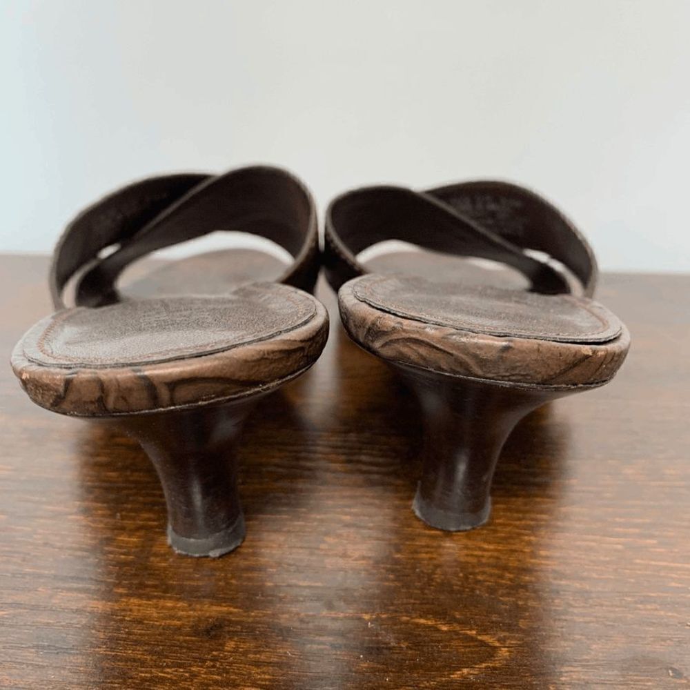 Franco Sarto Women's Leather Mule Heels Slip On Brown Size 8.5M - Picture 8 of 10
